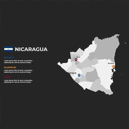 Nicaragua infographics Map editable PPT & Keynote