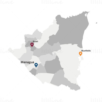 Векторна карта на Никарагуа