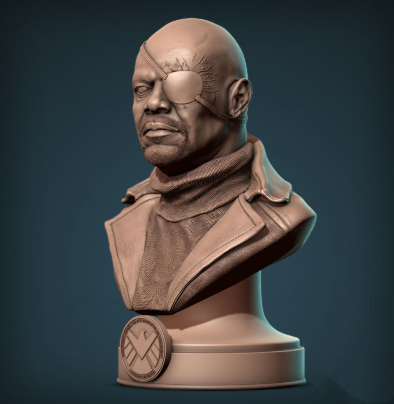 Nick Fury Bust Model 3D gata de imprimat