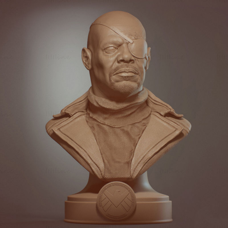 Nick Fury Bust 3D-s modell nyomtatásra készen
