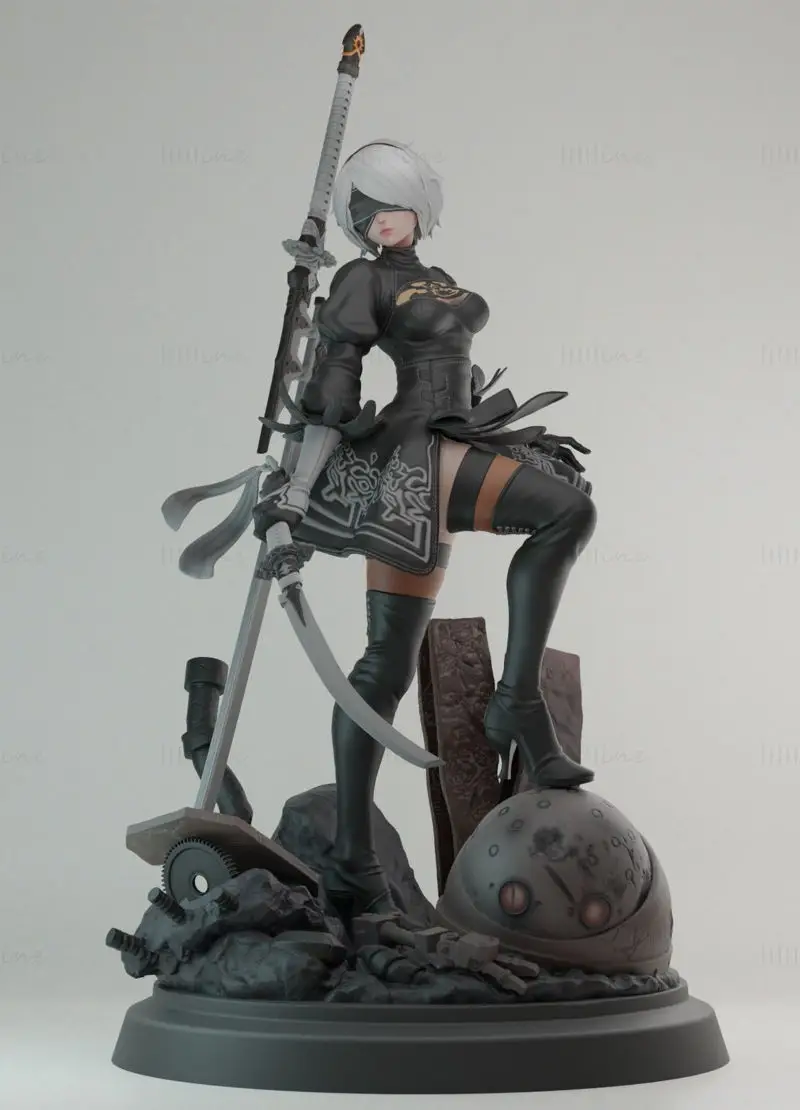 Nier Automata 2B 3D Print Model STL файлы