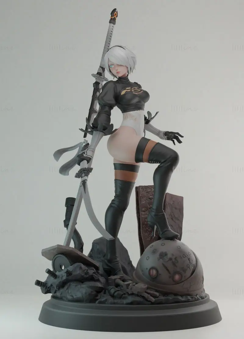 Nier Automata 2B 3D Print Model STL файлы