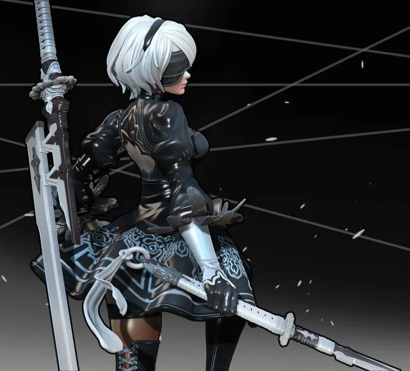 Nier Automata 2B 3D Print Model STL файлы