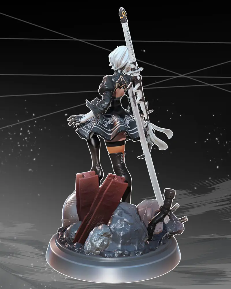 Nier Automata 2B 3D Print Model STL файлы