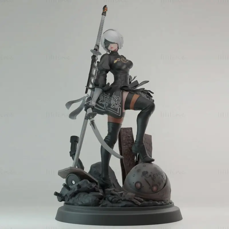 Nier Automata 2B 3D Print Model STL файлы