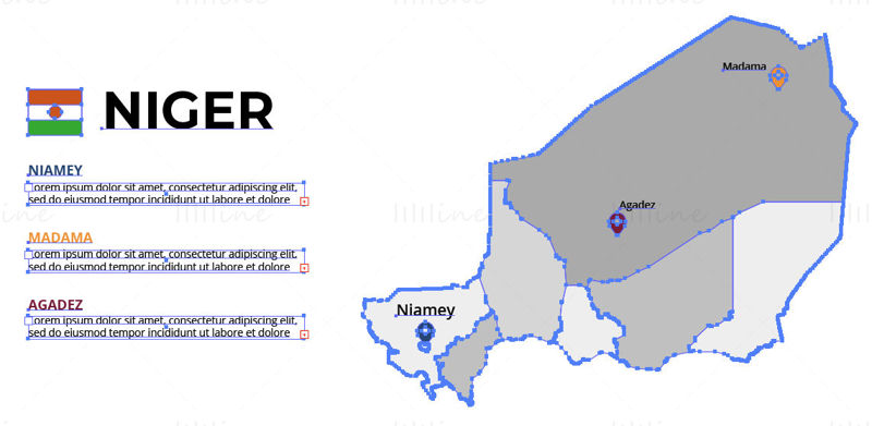 Niger kart vektor