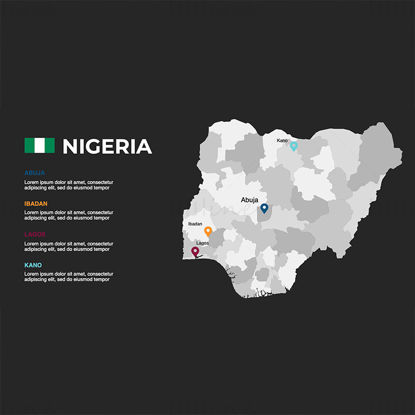 Nigeria-Infografik-Karte, bearbeitbare PPT und Keynote
