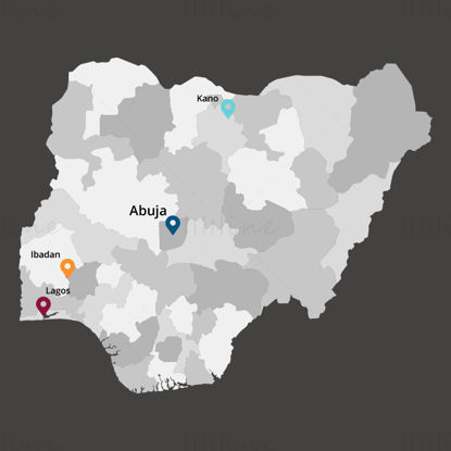 Nigeria map vector