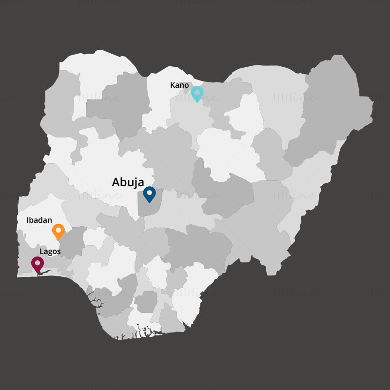 Nigeria kart vektor