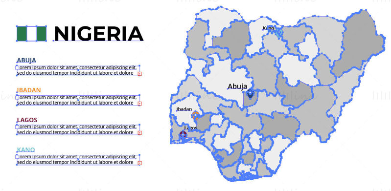 Nigeria kart vektor