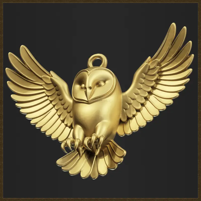 Nachteule Waldwächter Charm Schmuckdesign 3D-Druckmodell