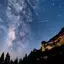 Night Sky Milky Way Meteor Time Lapse Stock Footage