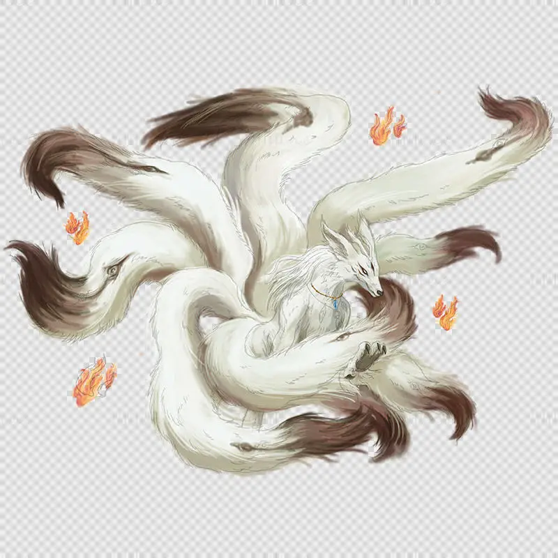 Nine-tailed Fox illustrasjon Kinesisk mytologisk skapning