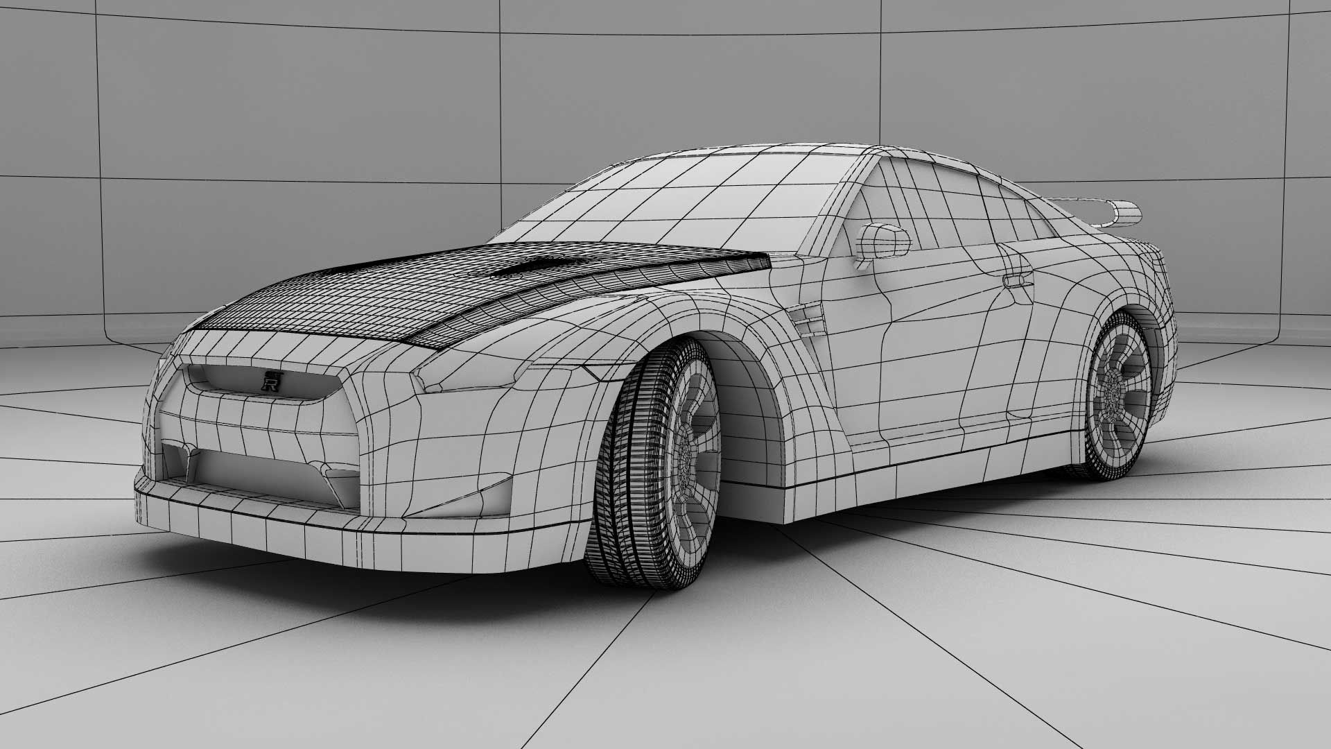 Nissan gtr 2008 3d model