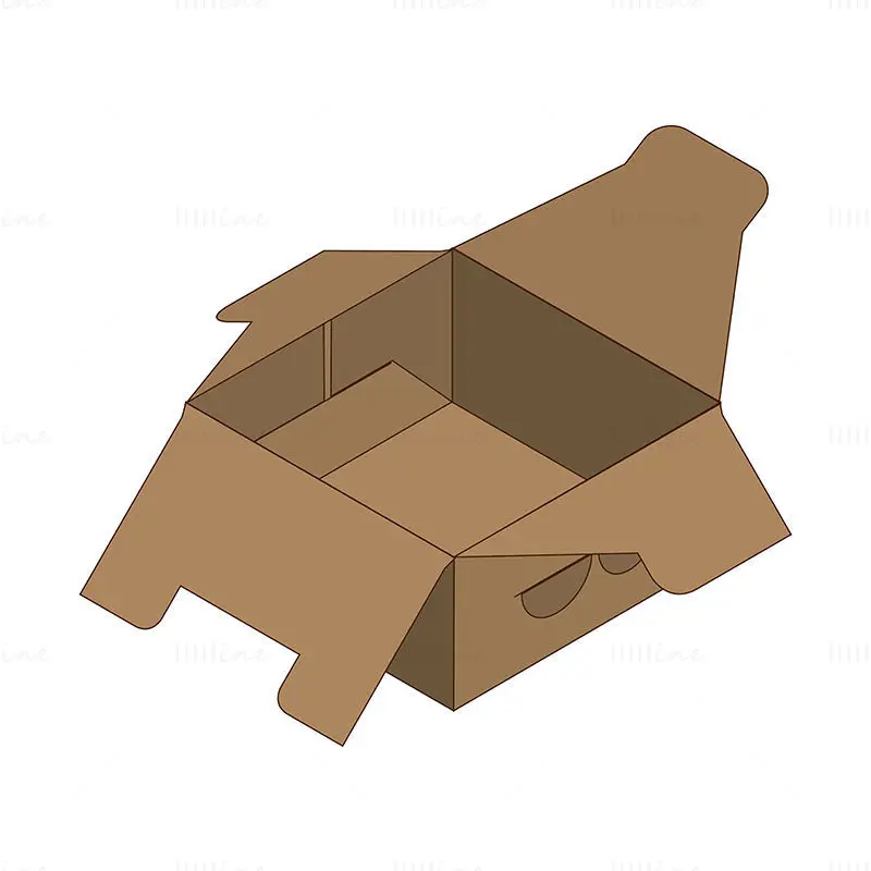 No glue packaging box dieline vector