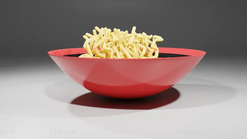 Noodles In a Bowl 3D Model