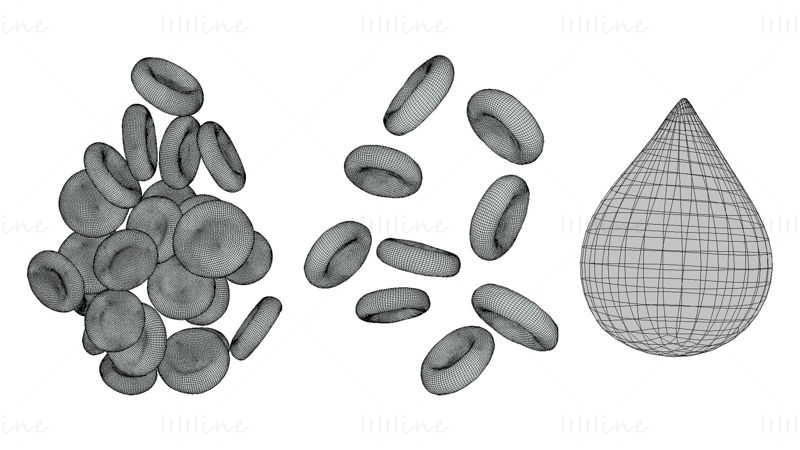 Normale blodceller vs anemi 3D-modell