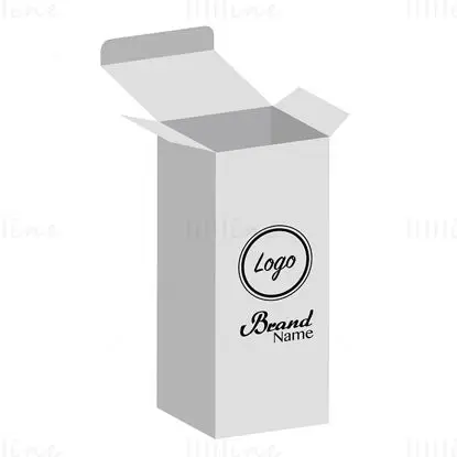 Normal rectangular packaging box dieline vector