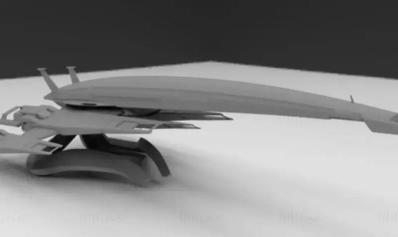 Normandy SR-2 3D-utskriftsmodell STL-filer - MASS EFFECT Sci-Fi-romskipreplikaer