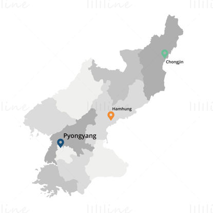 North Korea map vector