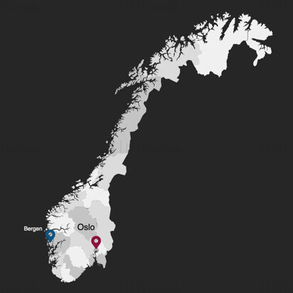Норвешка инфографика мапа која се може уређивати ППТ & Кеиноте