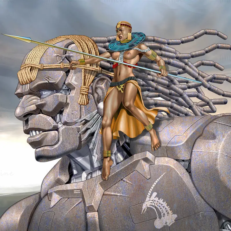 Nwumba Zulu warrior illustration PSD
