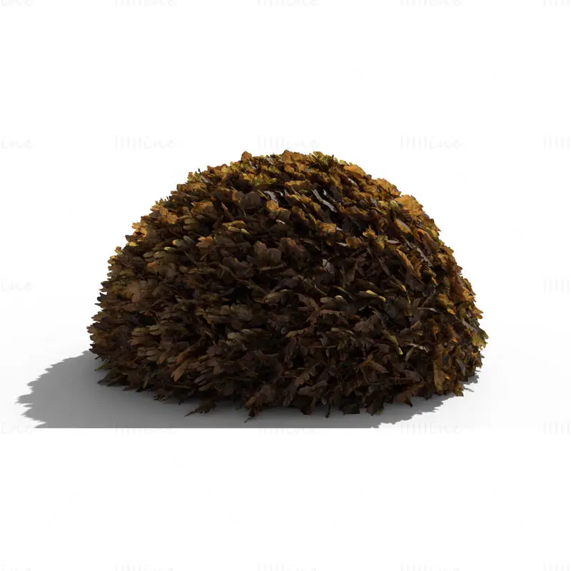 Modelo 3D de pilha de folhas de carvalho