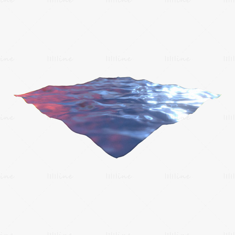 مشهد المحيط لوبولي ثلاثي الأبعاد