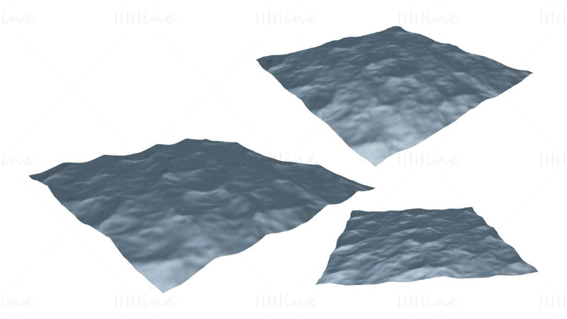 Низкополигональная 3D-сцена океана