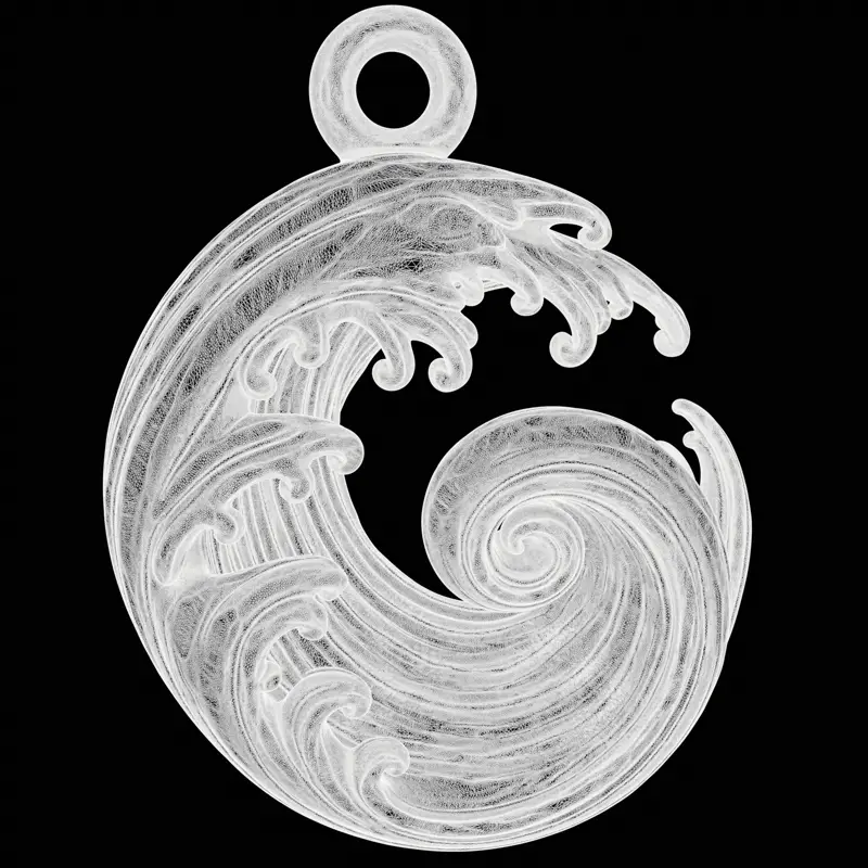 Obesek z oceanskim valom - eleganten model za 3D-tiskanje vrtinčastega nakita