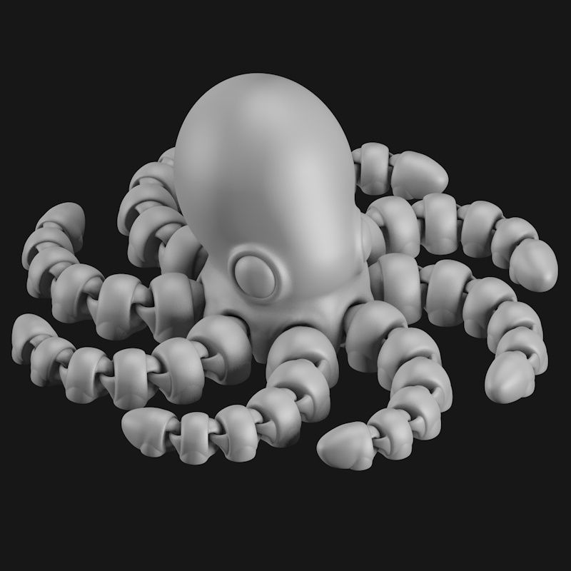 Octopus articulate 3d printing model STL