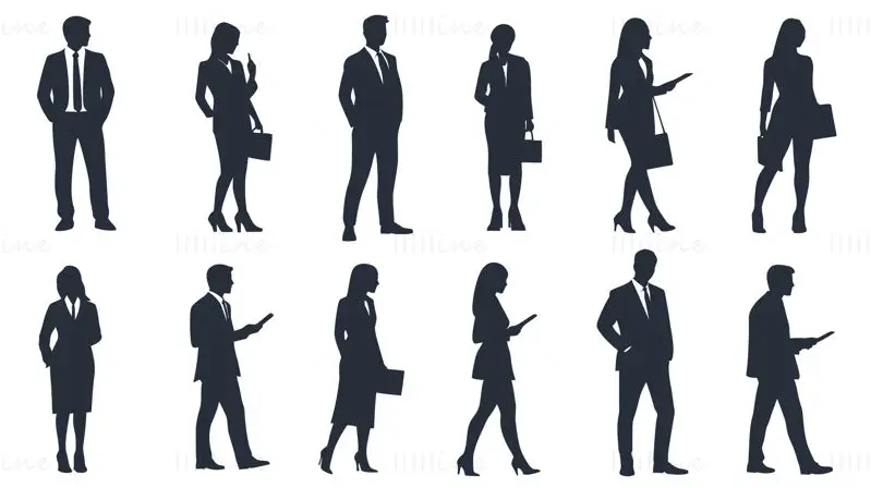 Office People silhouette vector