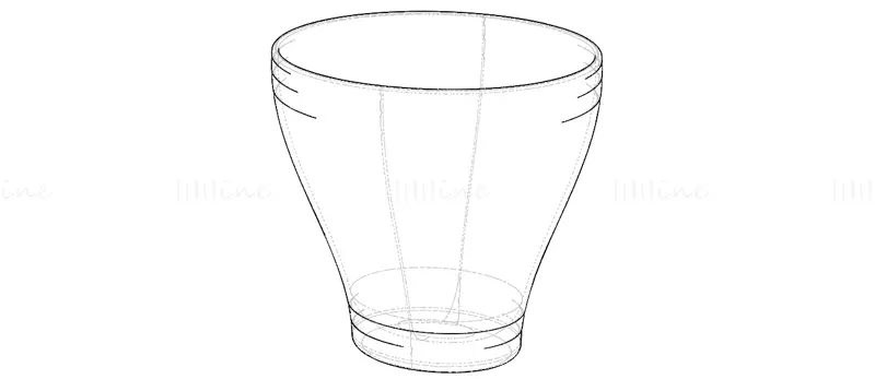 办公室垃圾桶塑料3D打印模型STL