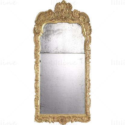 Oglindă veche din lemn aurit png