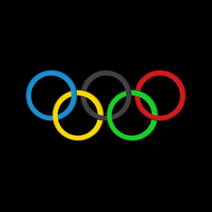 Video anelli olimpici con canale alfa per giochi sportivi