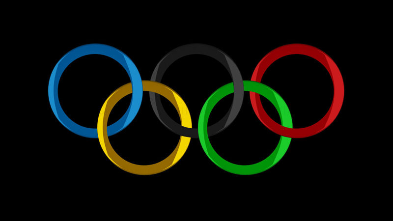 Video de anillos olímpicos con canal alfa para juegos deportivos.