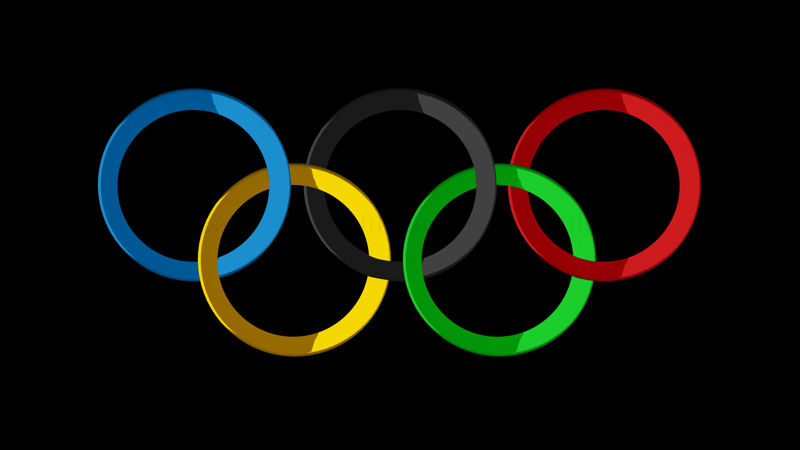 Olympic rings video with alpha channel  for sport games