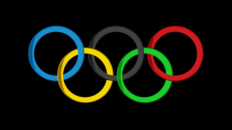 Видео на олимпийските кръгове с алфа канал за спортни игри