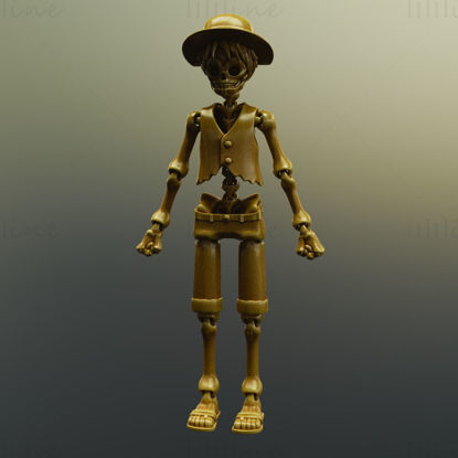 one piece Luffy ARTICULATED 3D Printing Model STL