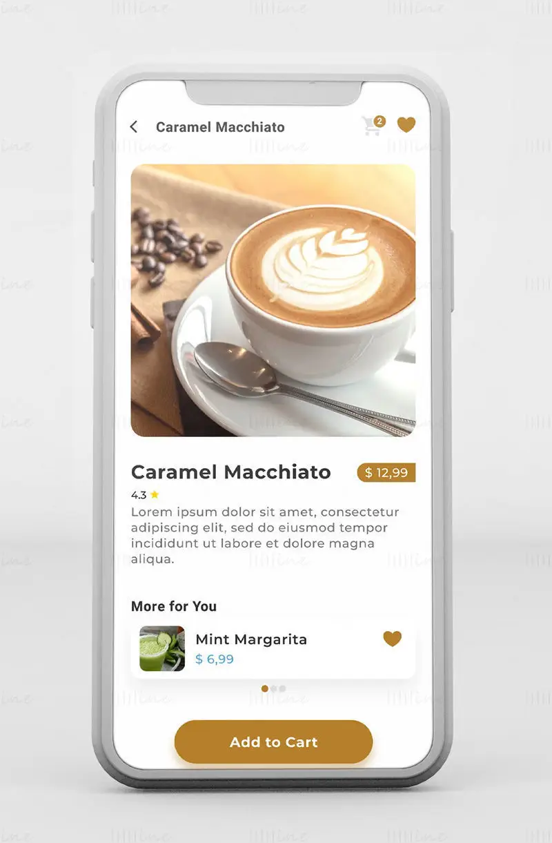 Online koffieshop-app UI Figma-sjabloon