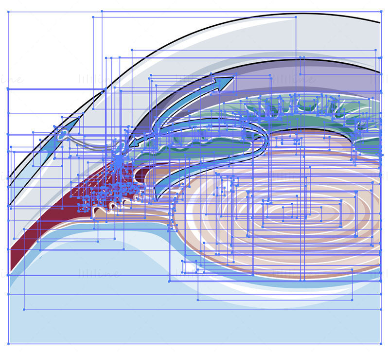Ilustración de vector de glaucoma de ángulo abierto