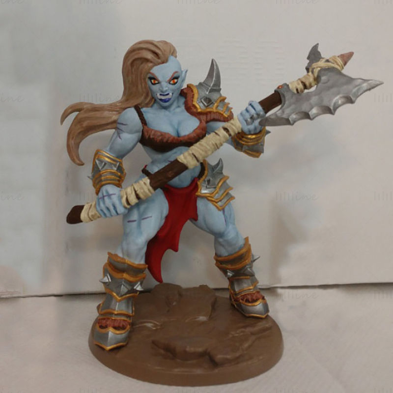 Orc Barbarian Lady 3D-Druckmodell STL