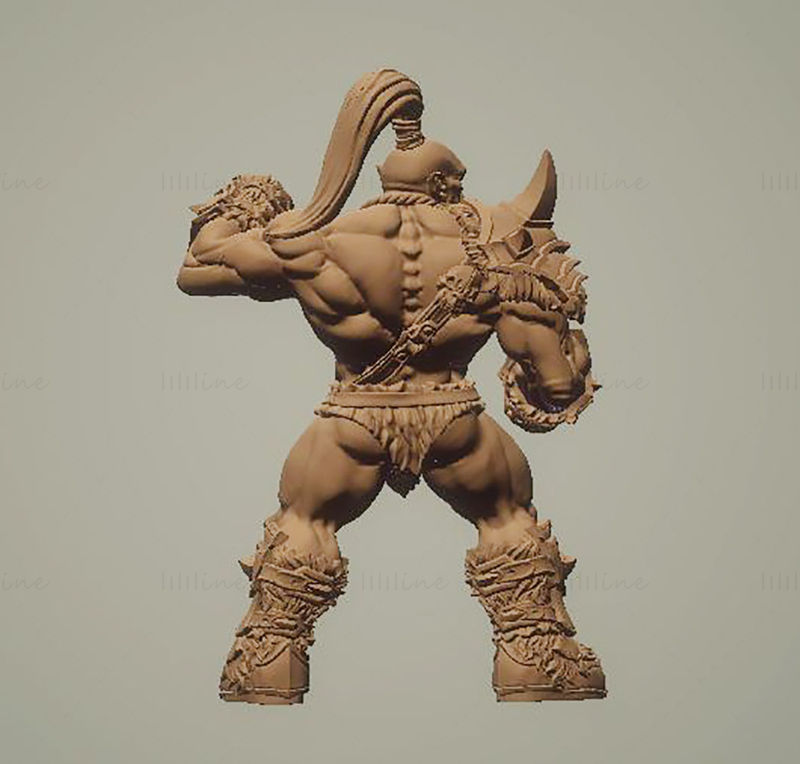 可3D打印的兽人野蛮人男性3D模型STL