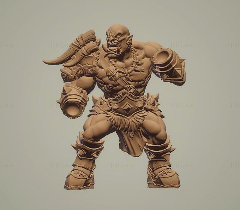Ork-Marodeure Barbaren männliches 3D-Druckmodell STL