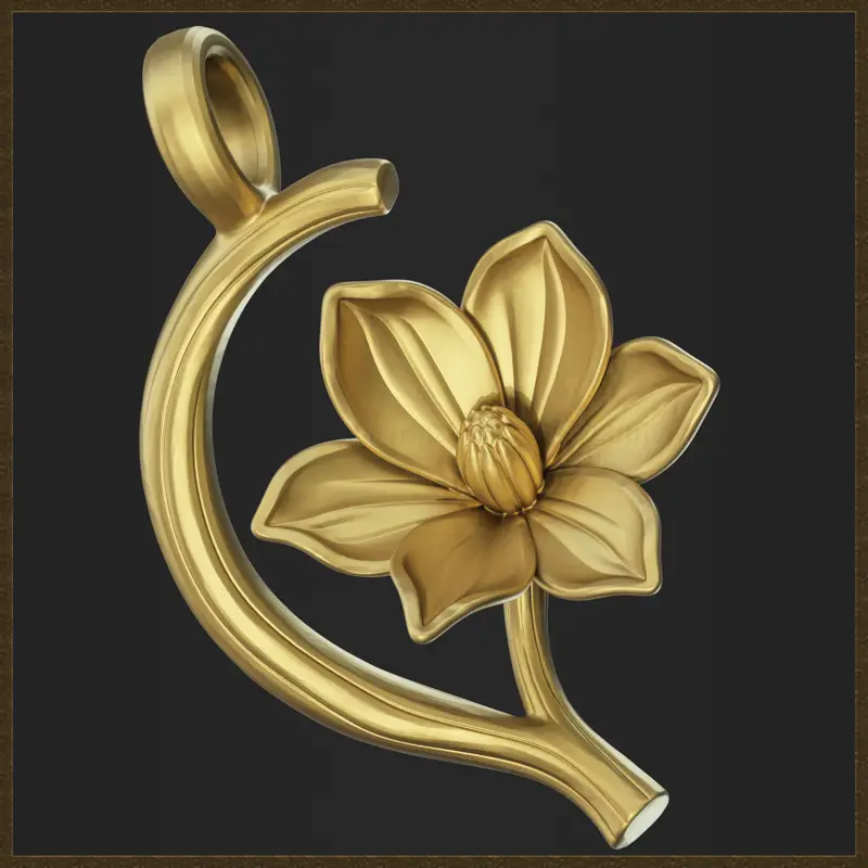 Ornamentaler botanischer Blumenanhänger Schmuckdesign 3D-Druckmodell