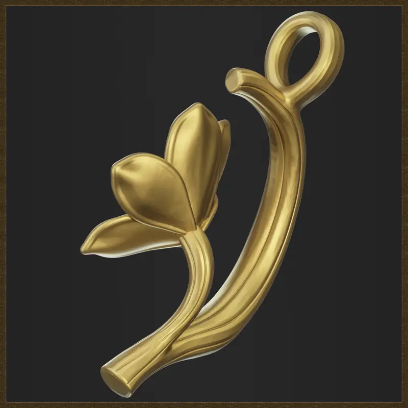 Ornamentaler botanischer Blumenanhänger Schmuckdesign 3D-Druckmodell
