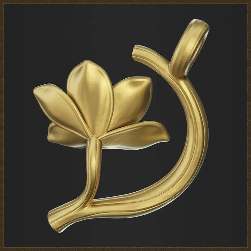Ornamentaler botanischer Blumenanhänger Schmuckdesign 3D-Druckmodell