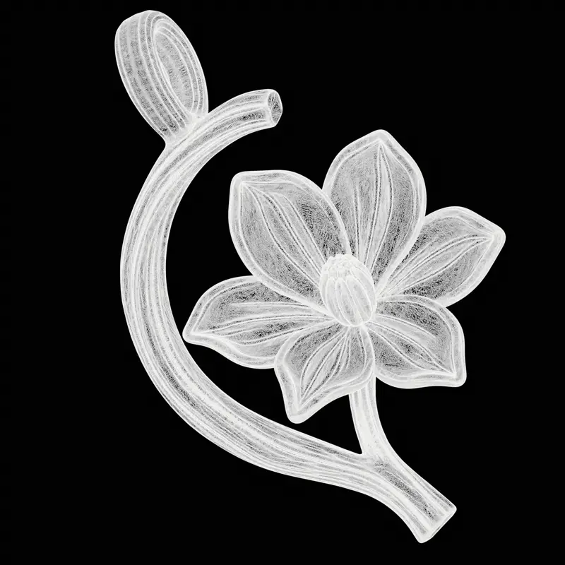 Ornamentaler botanischer Blumenanhänger Schmuckdesign 3D-Druckmodell