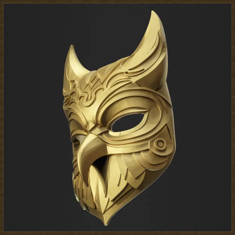 Modèle d'impression 3D de casque de hibou orné