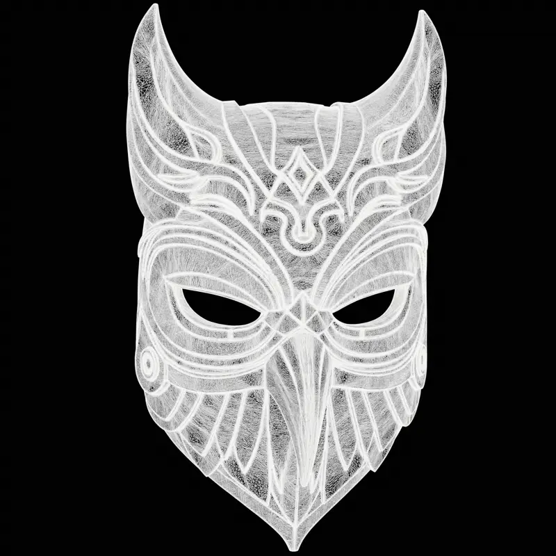 Modèle d'impression 3D de casque de hibou orné